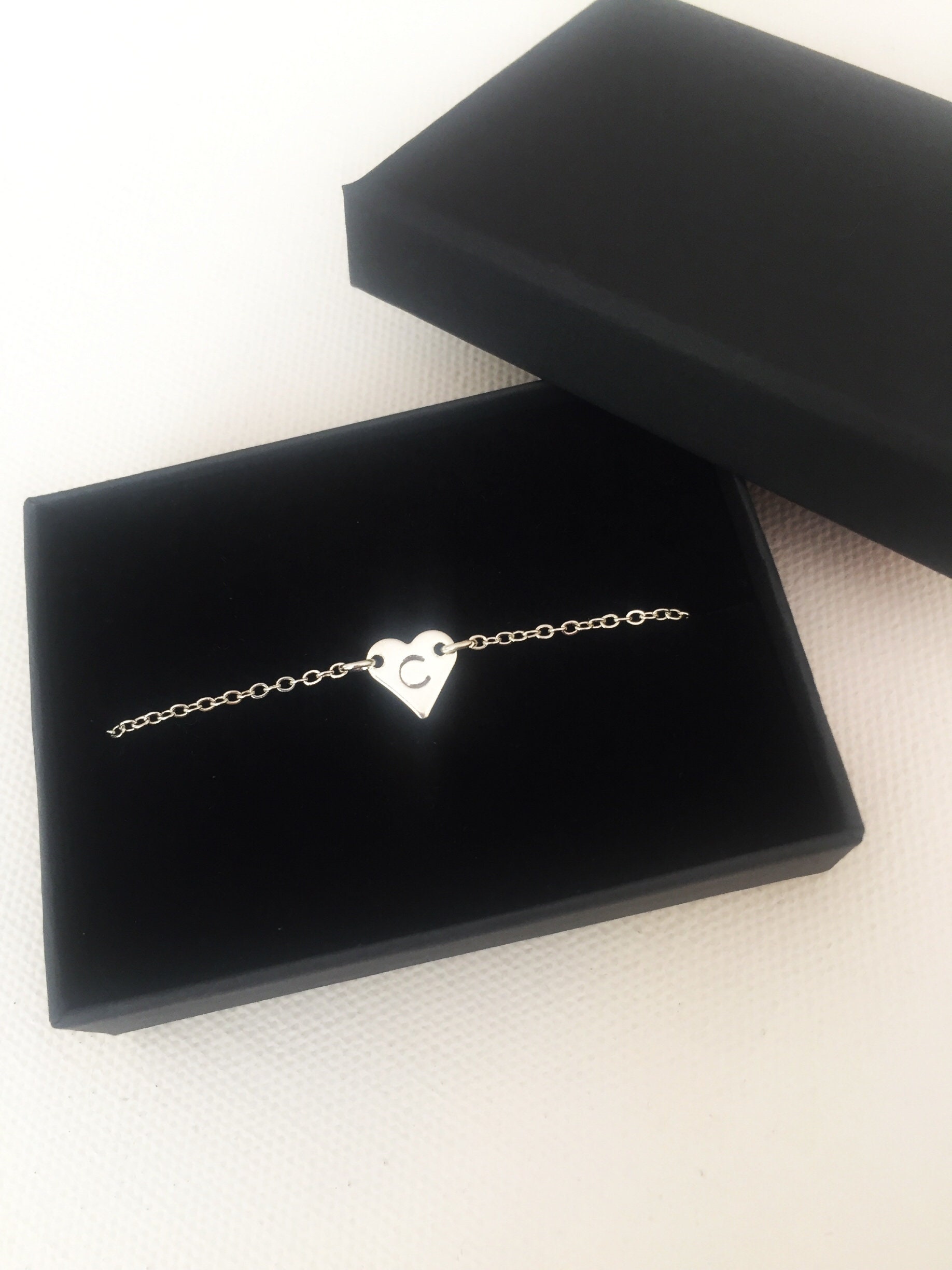Braccialetto Rosa Con Lettera A Regolabile - Ciondolo Cuore, Scatola Regalo, Per Ragazze 4-18 Anni