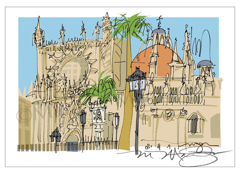 Spain Seville Cathedral Fine Art Print in 2 Sizes Etsy
