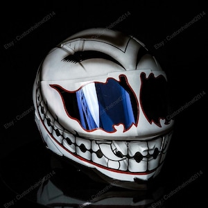 Custom helmet, Custom motorcycle helmet, Superbike helmet, Motorbike Helmet, Bike helmet, Crash Helmet, Hand painted White Smiley MO97