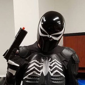 Halloween Venom Mask mantello collant Costume adulto vestito