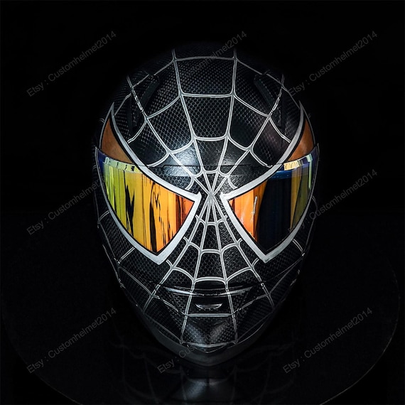 Custom Helmet Custom Motorcycle Helmet Superbike Helmet Motorbike Helmet Bike Helmet Crash Helmet Hand Painted Black Spiderman MO02 Etsy Canada
