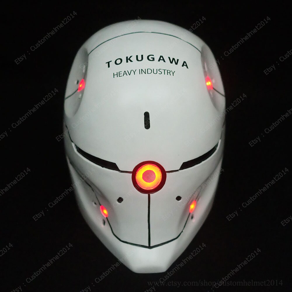 Custom LED Metal Gear Solid Gray Fox Helmet Mask Halloween Costume Co…