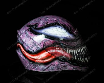 Custom helmet, Custom motorcycle helmet, Superbike helmet, Motorbike Helmet, Bike helmet, Crash Helmet, Hand painted Venom Agony MO27