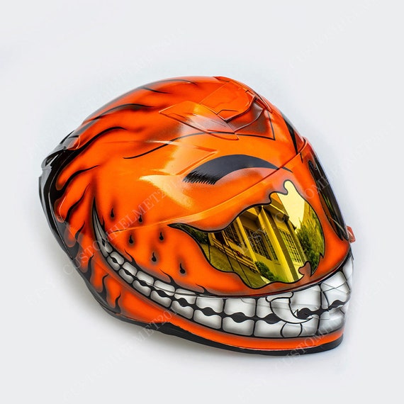 Casco personalizado, casco de moto personalizado, casco Superbike, casco de  bicicleta, casco de carting, casco de choque, aerógrafo pintado rosa Smiley  CH01 -  España