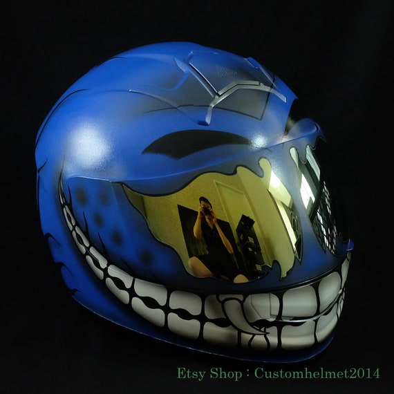 Beste Cool Badass Riding Rider Custom Motorcycle Helmet Painted Dark | Etsy VC-73