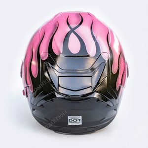 Custom helmet, Custom motorcycle helmet, Superbike helmet, Bike helmet, Carting helmet, Crash Helmet, Airbrush painted Pink Smiley CH01 image 7