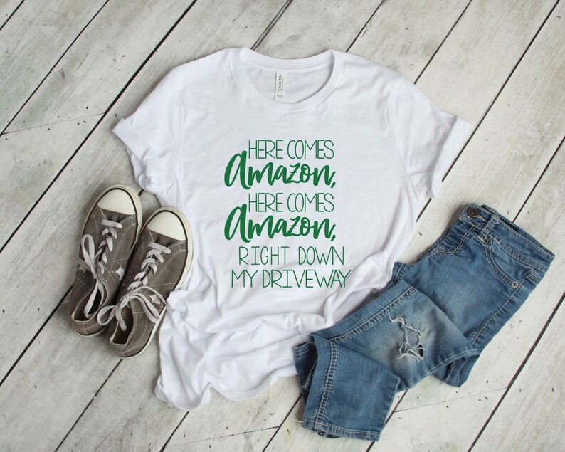 Here Comes Amazon Tshirt Funny Christmas Shopping Shirt Etsy