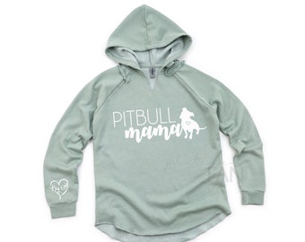 Pit Bull Mama Sweat à capuche, Pitbull Mom Hoodie personnalisé, Sweat à capuche Pitbull pour dames