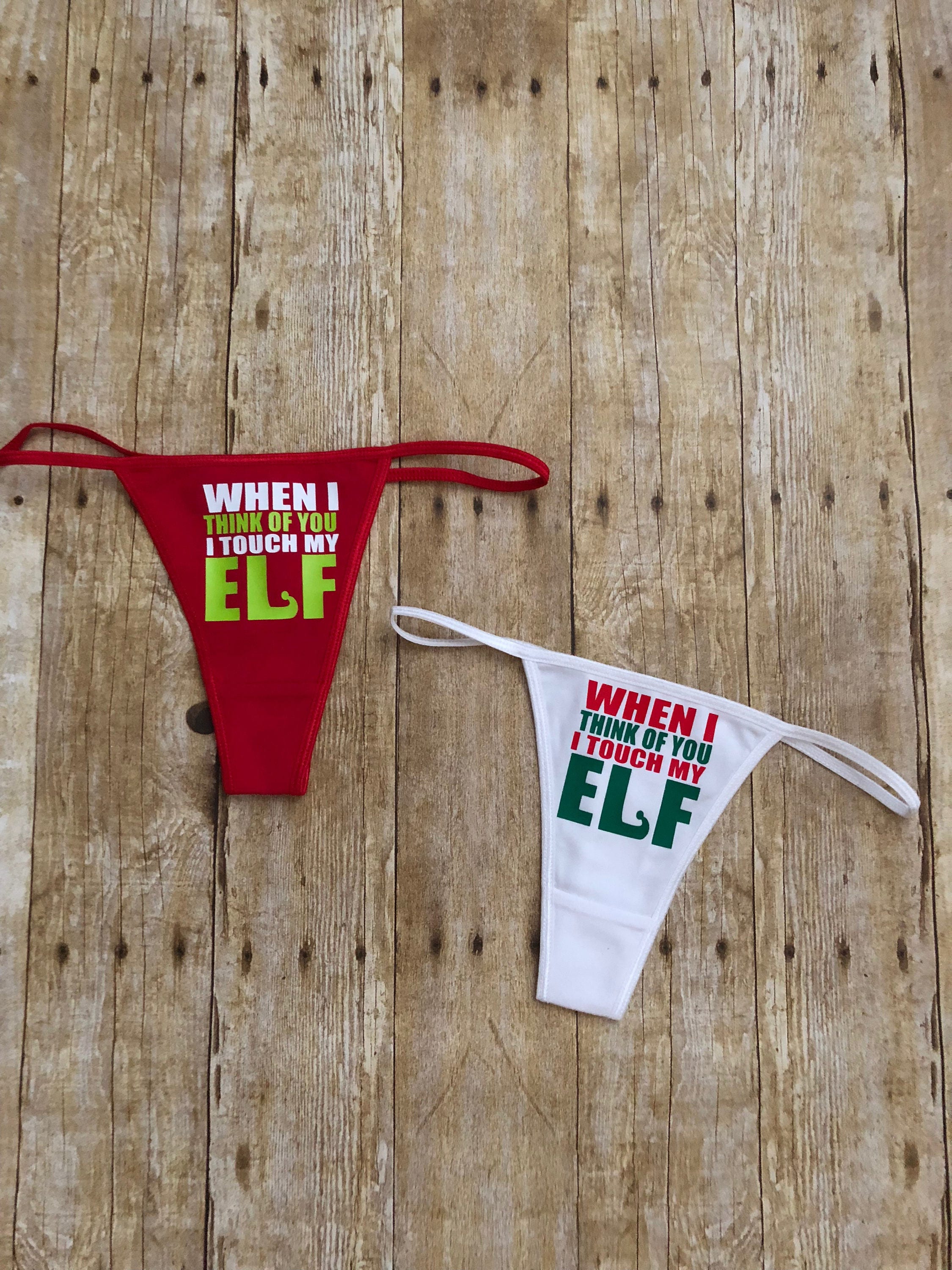 When I Think About You I Touch My Elf Shortie Panties Christmas  Hipsterpanties Sexy Slutty Funny Underwear Lingerie Boy Shorts -   Finland