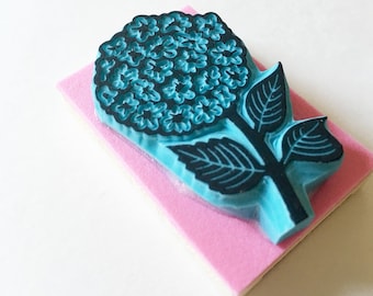 Hydrangea flower stamp - wedding rubber stamp - floral invitation decor - Hortensia plant