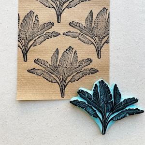 Tampon en caoutchouc de feuilles de bananier pour l'estampage tropical