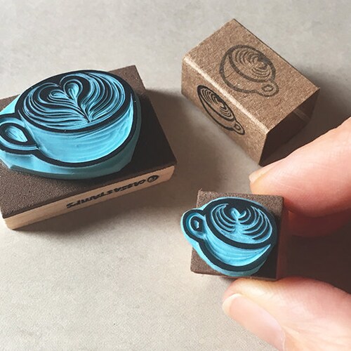 Coffee Rubber Stamps Hand Carved Stamp Cup of Coffee Coffee Etsy