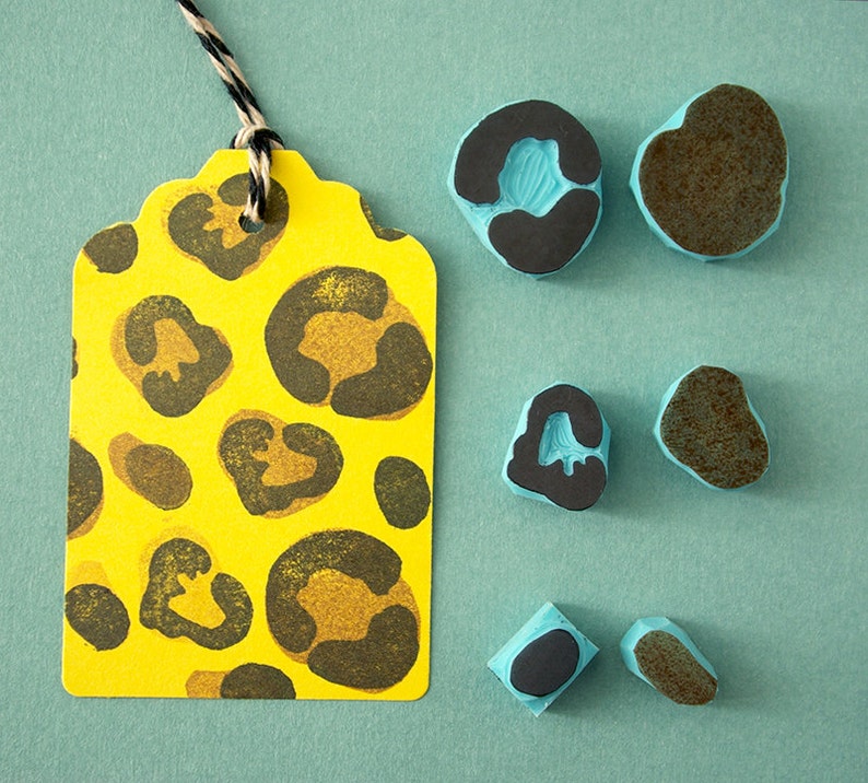 Leopard Print Stamps Animal Print Rubber Stamps Pattern Etsy