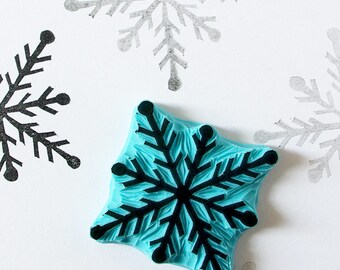 Snowflake rubber stamp, Christmas Snowflake Decoration Idea, Stamp for gift wrapping and cards
