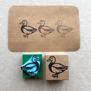 Duck rubber stamp, hand carved stamp for craft projects