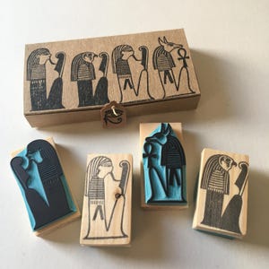 Egyptian Rubber Stamps from the Book of the Dead, Hand Carved Stamps by Cassastamps