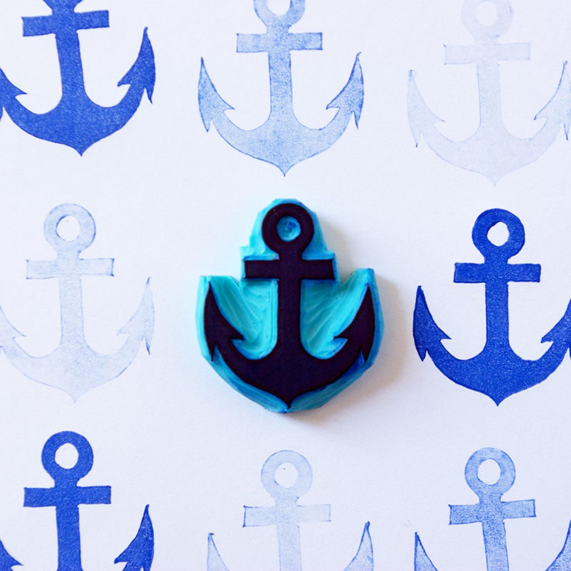 Anchor Rubber Stamp Nautical Decor Stamp Hand Carved Stamp Etsy