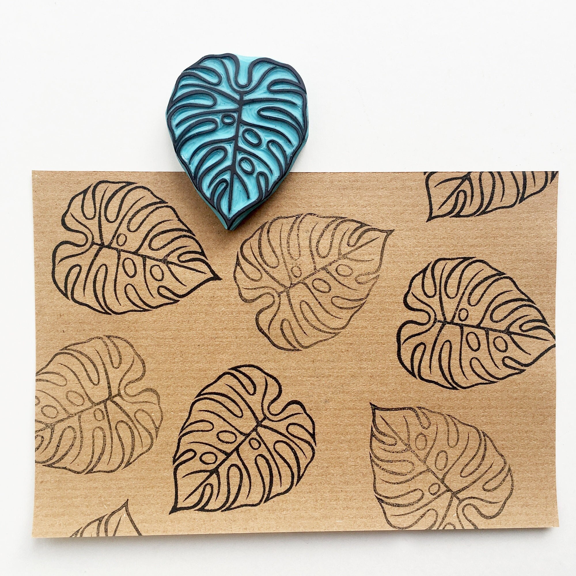 Handgeschnitztes Monstera Blatt Stempel: Tropisch - Etsy sterreich