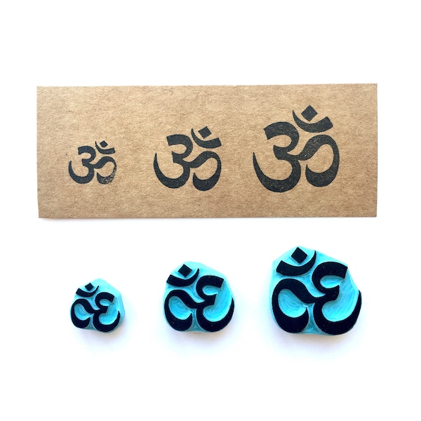 Om Symbol rubber stamp, hand carved  Aun symbol stamp, Hindu symbol stamp, universe symbolism for stamping, cassastamps