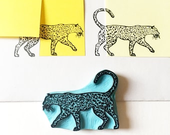 Leopard rubber stamp to make tropical looking stampings