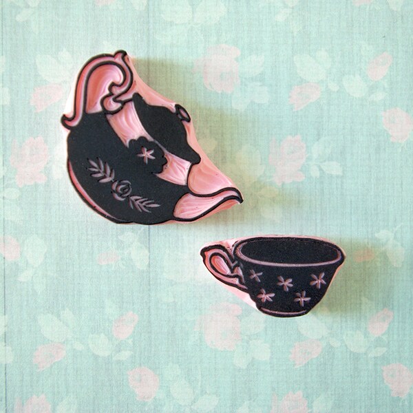 Teapot Rubber Stamp Etsy