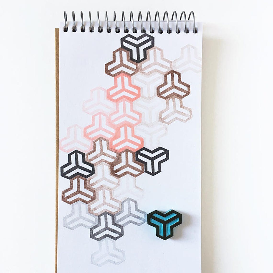 Geometric Rubber Stamp Pattern Maker Stamp Hand Carved Etsy