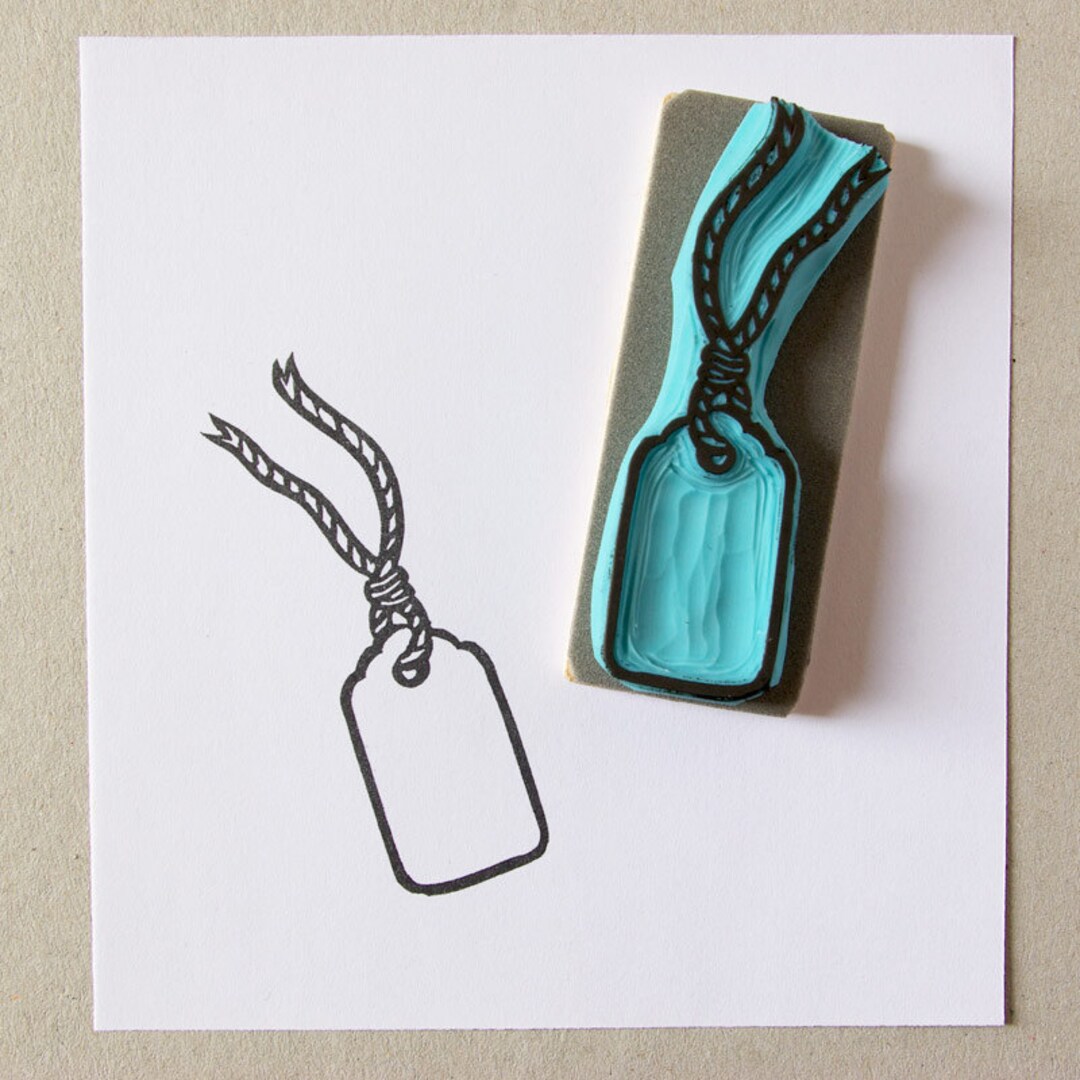 Rubber Stamp of a Price Tag, Stamp for Gift Wrapping, Price Tag With