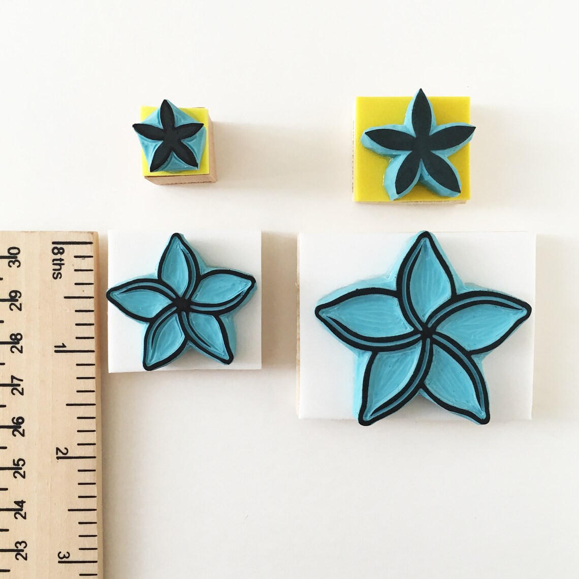 Plumeria flower rubber stamp hand carved scrapbooking Etsy
