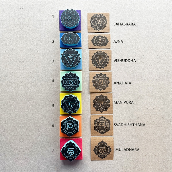 Chakras rubber stamps