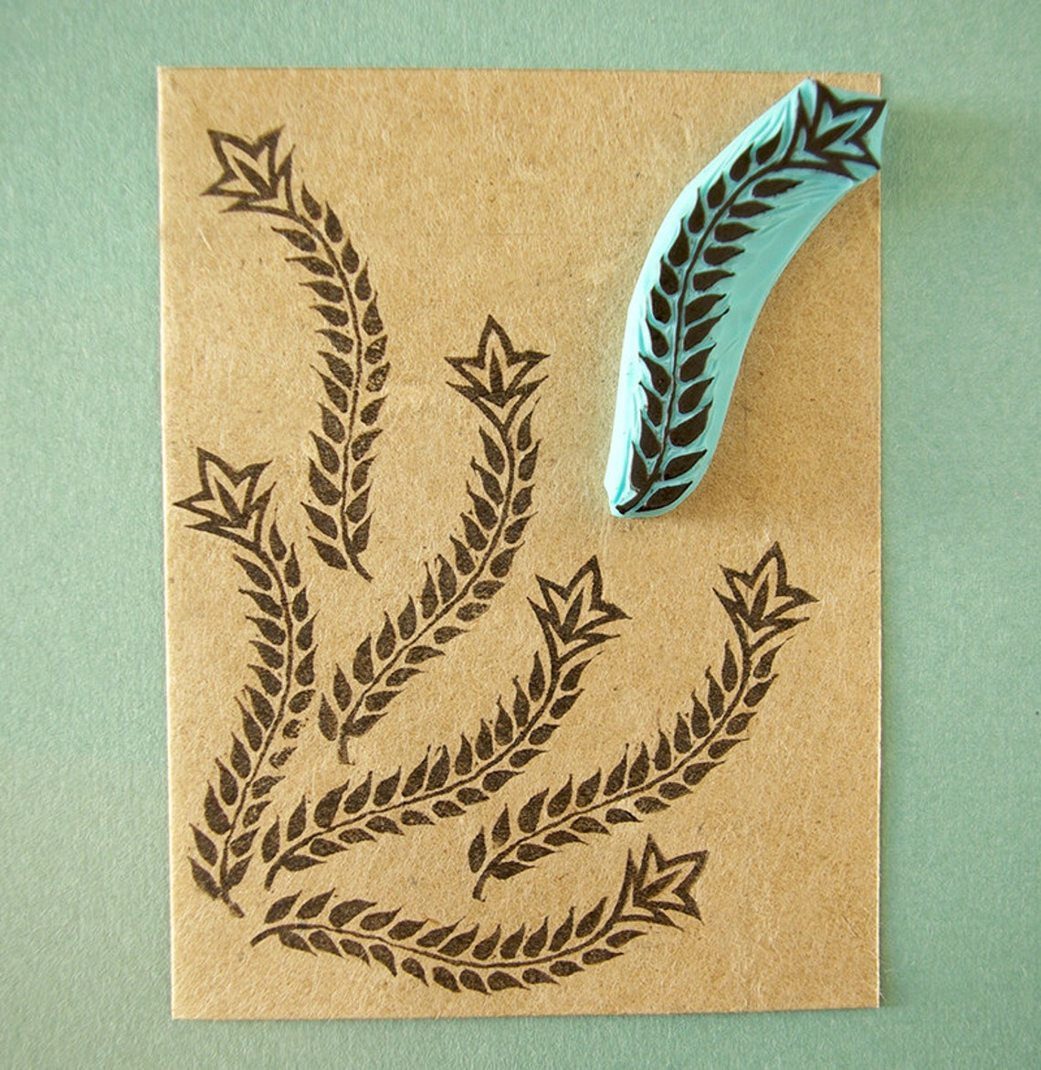 Wheat Rubber Stamp Filigree Hand Carved Rubber Stamp Wedding Etsy