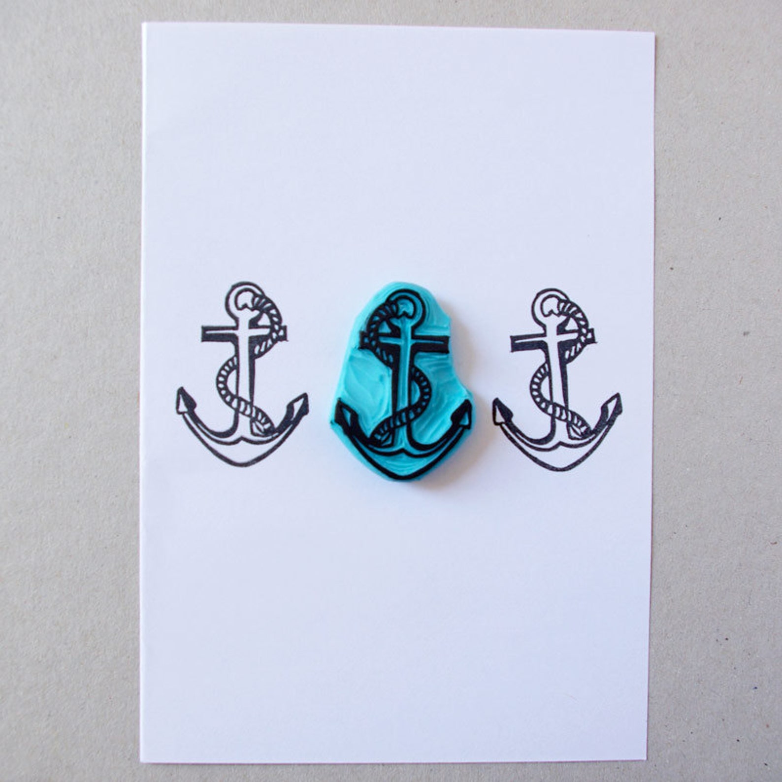 Anchor Rubber Stamp Nautical Theme Summer Decor Hand Etsy
