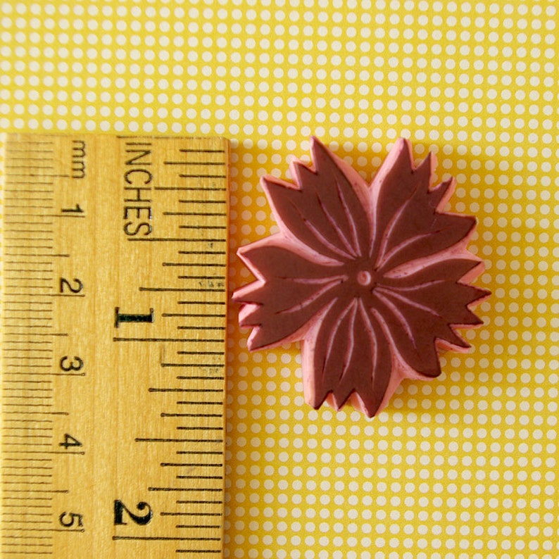 DIY hand carved spring stamp flower decor Rubber stamp of a wild flower