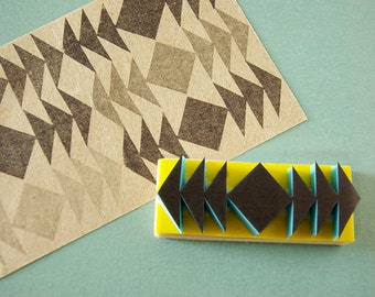 Hand carved tribal rubber stamp
