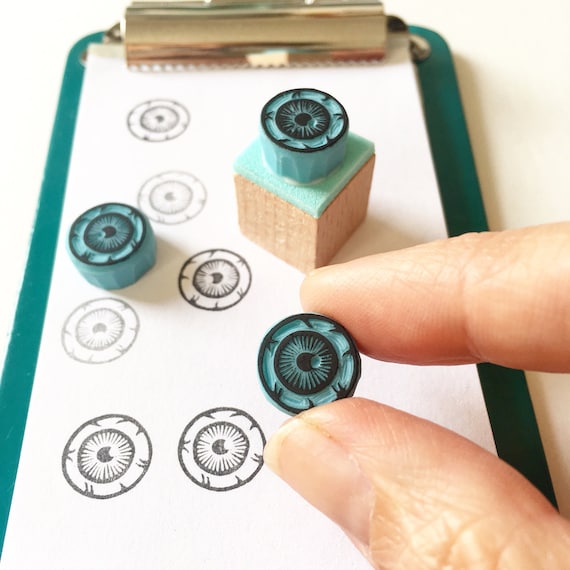 Mini Eyeball Rubber Stamp: Halloween Stamping, Journaling
