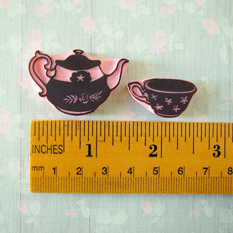 Teapot Rubber Stamp Hand Carved Stamp Tea Cup Stamp Etsy
