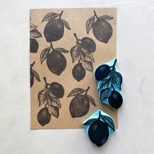 Citric fruit rubber stamps, lemon and lemon branch designs