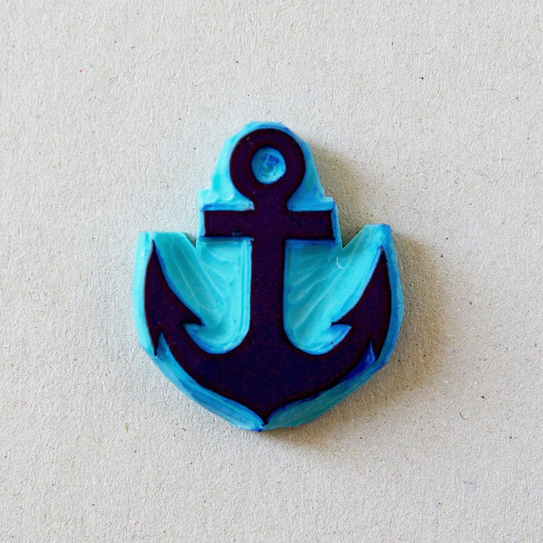 Anchor Rubber Stamp Nautical Decor Stamp Hand Carved Stamp Etsy