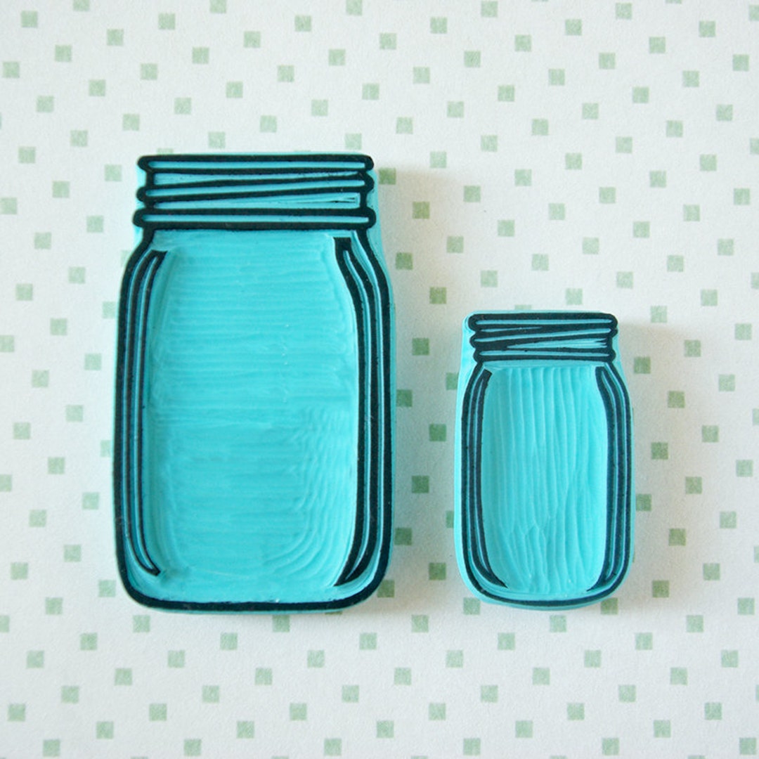 Vintage Jar Stamp, Hand Carved, Vintage Jar, Wedding Invitation, Glass