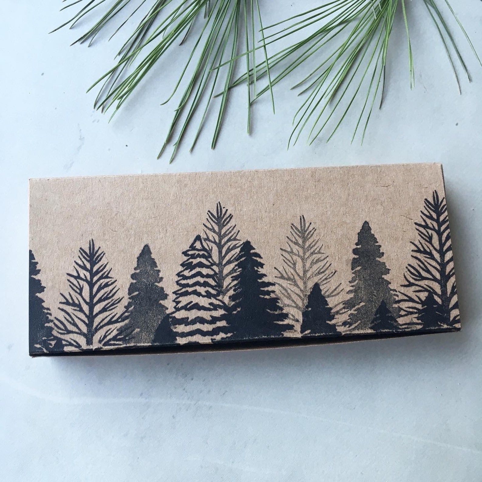 Hand Carved Pine Tree Rubber Stamp, Christmas Card Making Etsy