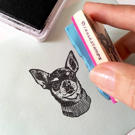 Hand carved custom rubber stamp Your Pets