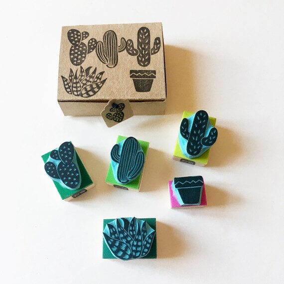 Handgeschnitzte Kaktus Stempel, Blumentopf Stempel - Etsy sterreich