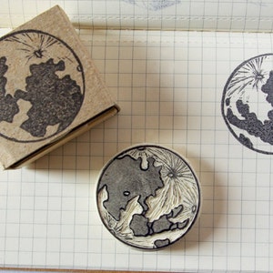 Moon rubber stamp hand carved, dinner invitations, greeting cards, New Year's eve. image 5