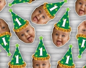 Personalized Face Confetti, Fun Custom Photo Confetti, Face Table Confetti, Baby's 1st Birthday Celebration Decor, Kid's Hat Party Decor