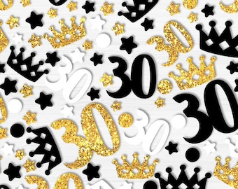 30th Birthday Party Table Confetti, 30th Birthday Party Favors, 30th Birthday Sprinkles, 30th Birthday Table Topper, Gold Glitter Confetti