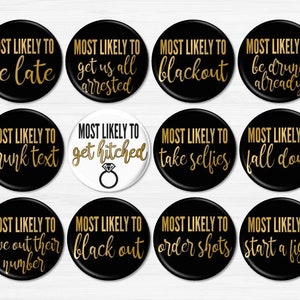 Bachelorette Party Buttons, Funny Bachelorette Party Pins, Team Bachelorette, Bridal Party Favors, Bachelorette Party Favors - BB2753C