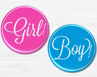 Gender Reveal Party Buttons, Team Boy Team Girl Pins, Baby Shower Party Buttons, Fun Baby Shower Party Favors, Team Gender Pinbacks  -B1555