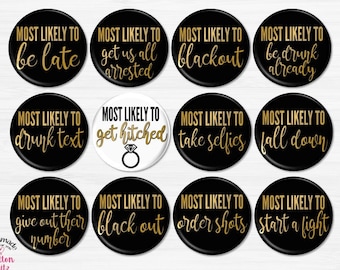 Bachelorette Party Buttons, Funny Bachelorette Party Pins, Team Bachelorette, Bridal Party Favors, Bachelorette Party Favors - BB2753C