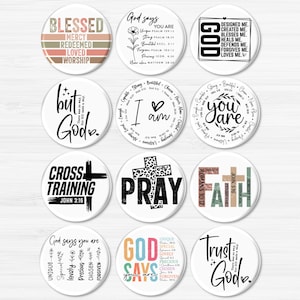 Christian Faith Buttons, Bible Verse Pins, Inspirational Christian Gifts, Church Group Favors, Bible Study Gifts - BB3032