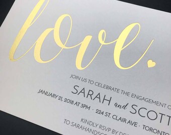 foil stamped invite etsy