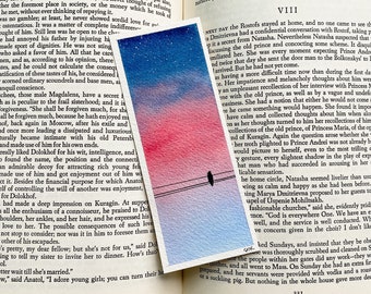 Bird on a Wire Bookmark, 2x5 Original Watercolor Painting Art, Free Shipping, Gift for Readers Teachers Family Friends, Sunset Sunrise Stars